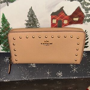 Coach Tan Studded Wallet